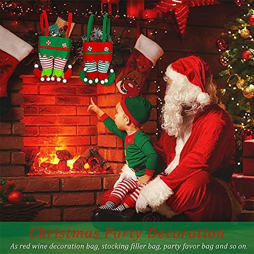 GFQTTY Noel Çorap, 6 Set Pantolon Tarzı Şeker Çanta Aile Süslemeleri Asılı Stocking Süs Noel Tatil Partisi için, 2