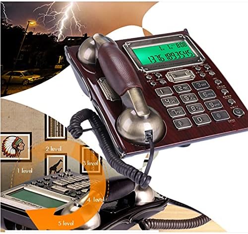 Arayan Kimliği, Çalar Saat Fonksiyonu, Gizli Arama ile NSHDR Kablolu Telefon Ev için Avrupa Antika Eski Sabit Telefon (Renk: