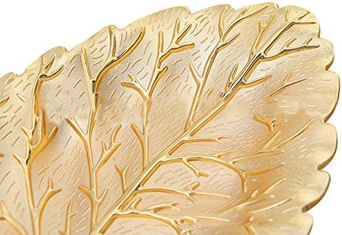 Nerien Altın Yaprak Takı Organizatör Yüzük Yemekleri Küpe Depolama Tepsisi Dekoratif Aperatif Çanak servis tabağı (Orta)
