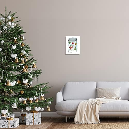 Stupell Industries Sevinç Metni Kardan Adam Noel Ağacı Işıkları Ülke Kavanozu, Livi Finn tarafından Tasarlandı Duvar Plaketi,