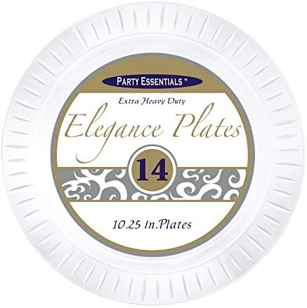 Parti Essentials Elegance Kalite Sert Plastik 10.25-İnç Yuvarlak Parti / Yemek Tabakları, Şeffaf, 14 Sayım