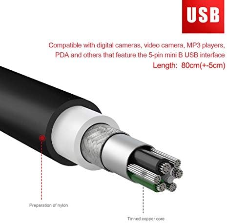XıngcM Yüksek Hızlı 80 cm USB 2.0 Erkek A Mini B 5-pin Dijital Kameralar için şarj kablosu Çalışırken değiştirilebilir USB veri