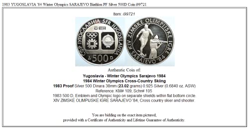 1983 1983 YUGOSLAVYA ' 84 Kış Olimpiyatları SARAYBOSNA Biat 500 Dinara İyi Belgesiz