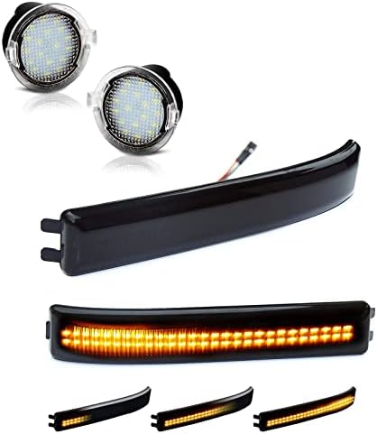 D-Lumina Sıralı LED Yan Ayna Reflektör Dönüş sinyal ışıkları Füme Lens ve Ayna Puddle ışıklar Meclisi 2009-2014 Fo-rd F150 ile