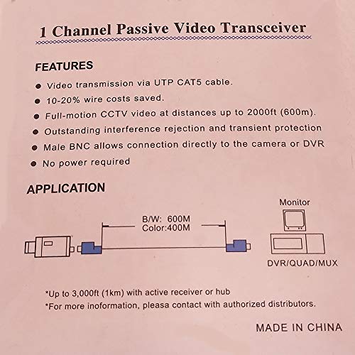 HY-C, Mini CCTV BNC Video Balun Alıcı-Verici Kablosu HY-C,4 Çift (8 Adet)