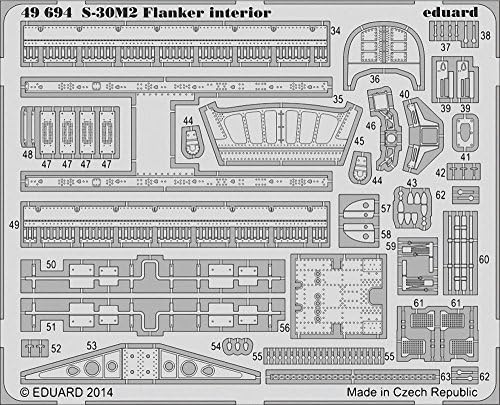 EDU49694 1: 48 Eduard Renkli PE-Su-30M - 2 Flanker İç Detay Seti (Akademi model kitiyle kullanım için) [MODEL KİT AKSESUARI]
