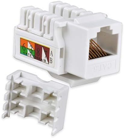 Ethernet Duvar Plakası, HTTX Beyaz 2-Port CAT6 Duvar Plakası ile Çıkarılabilir F/F RJ45 Punch Aşağı Keystone Jack Ekler