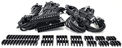 Mikro Konnektörler Premium Kollu PSU Kablo Uzatma Kiti-Siyah