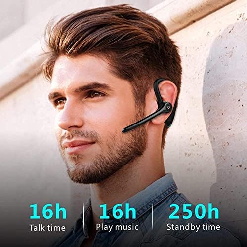 MXJCC Bluetooth Kulaklık,5.0 Bluetooth Kulaklık,16Hrs Konuşma Süresi Kablosuz Handsfree Kulaklık Gürültü Iptal Tek Kulak Bluetooth
