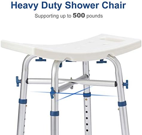 Zler Ağır duş sandalyesi 500lb, Ayarlanabilir Yükseklik Banyo ve Tıbbi Alet Ücretsiz Kaymaz Duş Tezgahı Küvet Taburesi Koltuk