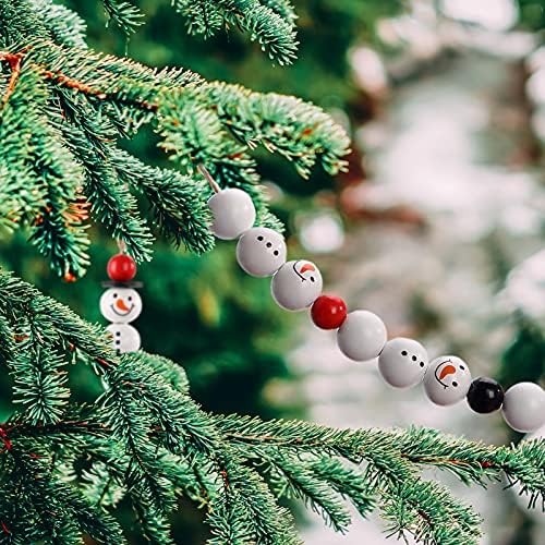 222 pcs Kardan Adam ahşap boncuk ile Yüz Noel DIY Süsler Ağacı Süslemeleri Renkli ahşap boncuklar için El Sanatları