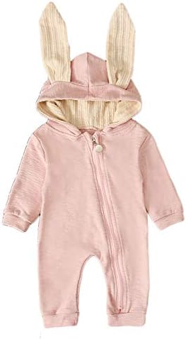 Bebek Kız Erkek Paskalya tavşanı Giysileri Üst Hoodie Cep Bodysuit Romper Kıyafet