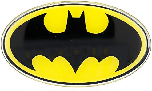 Fan Amblemleri Batman Kubbeli Krom Araba Çıkartması-1989 Logo (Siyah, Sarı ve Krom)