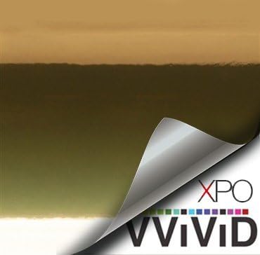 VVıVıD Parlak Krom Altın Vinil Wrap Yapışkan Film Rulo Hava Yayın DIY Çıkartması Levha (16 İnç x 60 İnç)