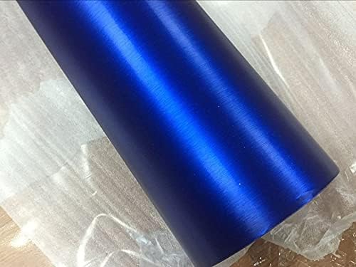 LZLRUN Fırçalanmış Paslanmaz Çelik Metalik Vinil Wrap Film Mat Fırçalanmış Krom Araba Sarma Folyo Sticker Levha (Mavi)