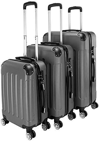 JİAD 3 Parça Seyahat Bagaj Setleri, Hafif ABS Bagaj Bavul, 360° Spinner Tekerlekler Seyahat Seti Çantası, dayanıklı Arabası Bavul