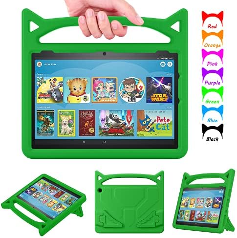 Çocuklar için Kılıf 10 inç Tablet 2021, Tablet 10 Kılıf Çocuklar-Auorld Hafif Darbeye Dayanıklı Çocuklar için saplı kılıf Standı