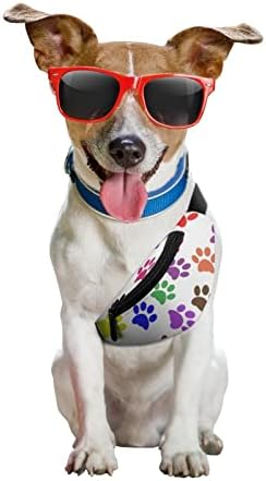 Qyhero Köpek Sırt Çantası, Renkli Paw Desen Pet Mini Öz Taşıyıcı Sırt Çantası Açık Seyahat Kamp Yürüyüş için, ayarlanabilir No-Çekme
