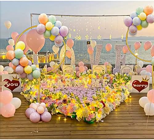 Yuvarlak Balon Kemer Çerçeve Standı-Altın Metal Daire Balon Kemer, Balon Sütun Zemin için stant kiti, Düğün, doğum Günü Parti