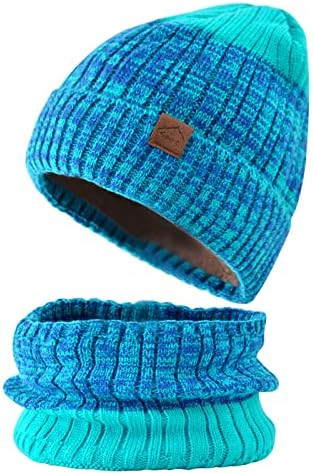 Yün Şapka ve Eşarp Erkekler Kadınlar için-Sıcak Tutmak Elastik Peluş Kap ve Yaka-Nötr Cinsiyet Örme Kalın Peluş Astar Şapka