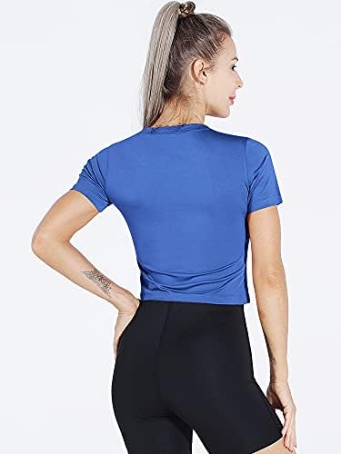 Neleus kadın Koşu Kırpma Tankı Üstleri Kuru Fit Egzersiz Atletik Gömlek 3 Paketi
