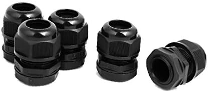 X-DREE M25 6mm 2 Delik Kablo Bezi Boru Bağlayıcı Eklemler Siyah 5 adet(M25 6mm 2 agujeros Kablo Bezi Boru Conector Juntas Negro