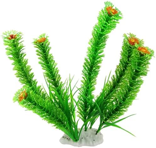EuısdanAA Kar Tanesi Şekilli Yaprak Plastik Akvaryum Bitkileri Dekor, 11.8, Yeşil( Plantas de acuario de plástico con Forma de