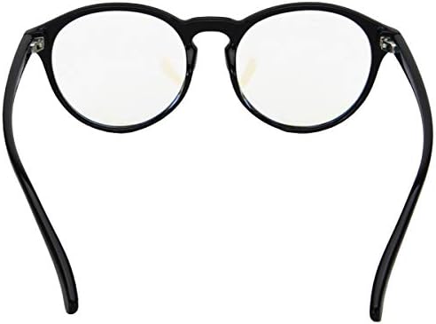 Fawziya Mavi ışık Engelleme Gözlükleri Vintage Kalın Yuvarlak Jant Çerçevesi (Siyah)