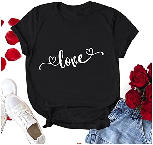 Çiftler için eşleşen Gömlek Bayan Bluz sevgililer Günü Kısa Kollu Aşk Baskı T Shirt Kız Hediyeler Tops