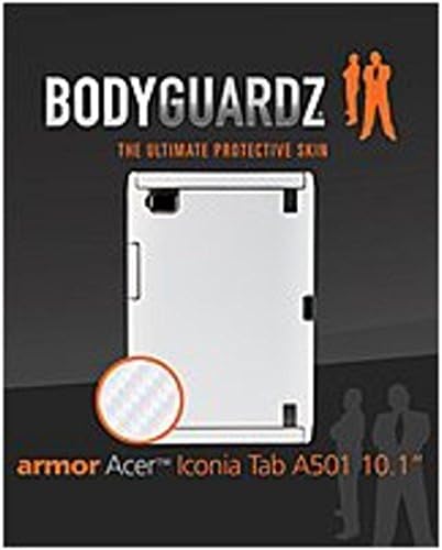 BodyGuardz BZ-ACWT5-0911 Zırh Karbon Fiber Cilt Koruma ile Ekran Koruyucu için Acer Iconia Tab A501 (Beyaz)