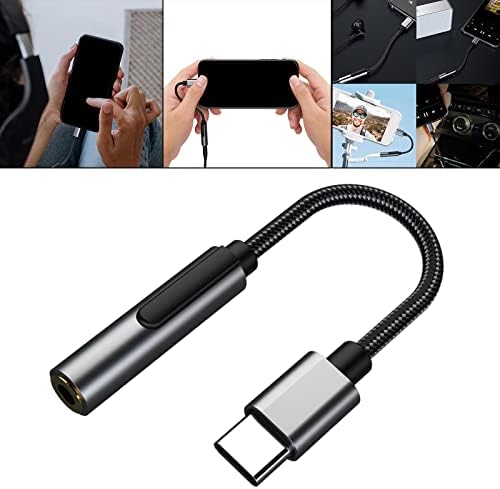 Kesoto USB C-3,5 mm Ses AUX Kablosu, USB C Kulaklık Ses Jakı Adaptörü-Gri