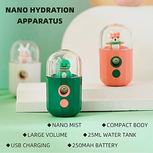 WLYUE buharlı nemlendirici Mini Sevimli Nano Sis Yüz Püskürtücü USB Nemlendirici Şarj Edilebilir Nebulizatör yüz buhar makinesi