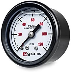 Gram Performans ve Tasarım G2-99-1200W Yakıt Basınç Göstergesi 0-120 psı 1.5 inç. Mekanik 1/8 inç. Gliserin Dolgulu Beyaz Yakıt
