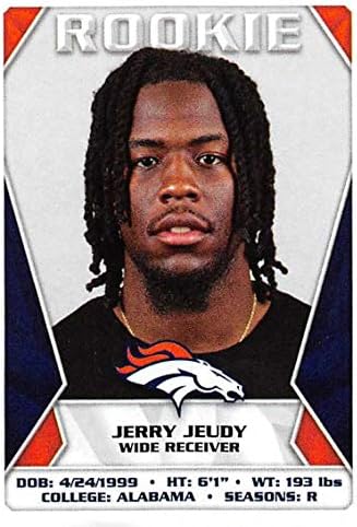 2020 Panini NFL Çıkartmalar 238 Jerry Jeudy RC Çaylak Denver Broncos Futbol Etiket Kartı (Mini, İnce, Soyulabilir Etiket)