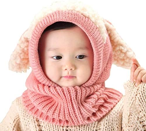 Tusong Bebek Kız Erkek Kış Şapka ile Eşarp Kış Kulaklığı Hood Kafatası Kapaklar, 1-7 T