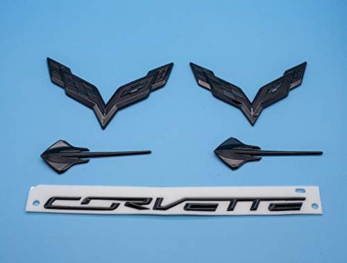 CMAOS için Fit 2014-2019 C7 Corvette Özel Siyah Amblem 5 adet Set - Bayrakları Stingraysr