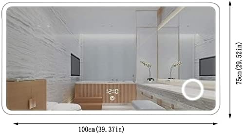 Yısss LED Işıklı Banyo Mirro Makyaj Aynası Banyo Duvar Aynaları, Ayarlanabilir 3000K(Sıcak Beyaz)/6000K(Gün Işığı) Renk Sıcaklığı
