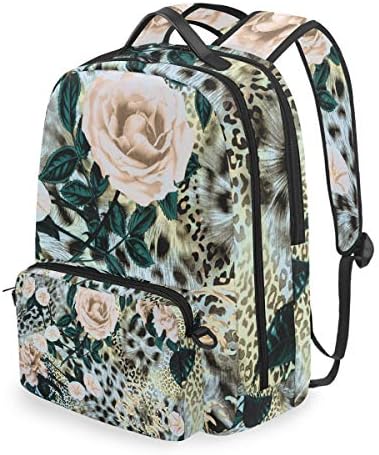 Sırt çantası Hayvan Kaplan Leopar Baskı Gül Çiçek Ayrılabilir kolej çantası Seyahat Fermuar gizli sakli konusmalar Yürüyüş Omuz