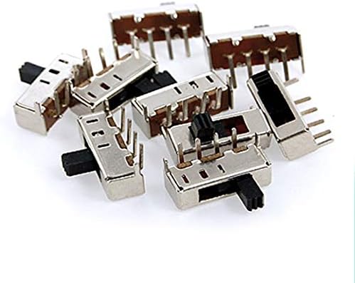 Yenı Lon0167 10 Adet x Panel PCB 4 Pin 3 Pozisyon 1P3T SP3T Slayt Anahtarı Yan Düğme 0.5 A 50 V DC(10 Adet x Platinenplatine