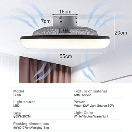 DLGGO LED tavan ışık Fan Modern Kısılabilir tavan lambası Fan Ultra-ince Görünmez 32 W Fan Avize Ayarlanabilir Rüzgar Hızı Ultra-sessiz