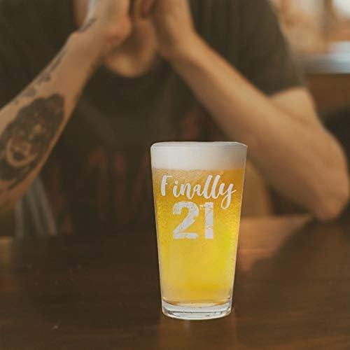 Veracco Nihayet 21 Yıl Yirmi Yumruk bira bardağı 21st doğum günü hediyesi Onun Için Onu (Şeffaf, Cam)