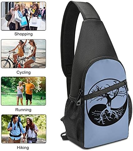 Yin Yang ağacı tek kollu çanta Crossbody sırt çantası omuz göğüs sırt çantası seyahat yürüyüş İçin