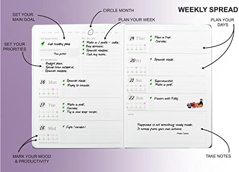Aşk Disiplini-Haftalık ve Aylık Planlayıcı-Hedeflerinize Ulaşmak ve Verimliliği Artırmak için-Zaman yönetimi-Organizatör-Şükran