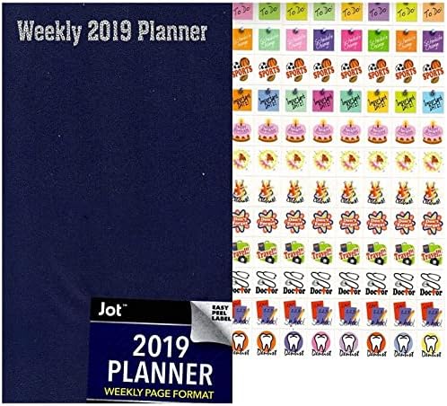 2019 Haftalık Cep Randevu Planlayıcısı / Takvim / Organizatör-Renk (Lacivert) - 120 Hatırlatma Çıkartması ile