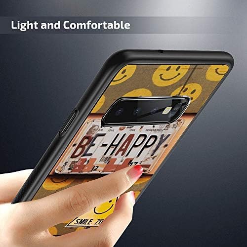 Mutlu ol Samsung Galaxy S10 Telefon Kılıfı Siyah TPU Kauçuk Koruyucu Cep Telefonu Kılıfı Kaymaz Fit Kenar Koruma Tasarımı ile