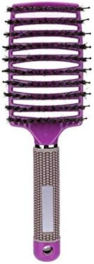 JSJJAWD tarak saç tarak Kafa Derisi masaj tarak saç fırçası kıl&, naylon Kadın ıslak kıvırcık Detangle saç fırçası (Renk: Purple2)