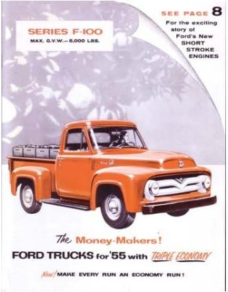 1955 Ford F100 Kamyon Satış Broşürü Edebiyat Kitabı