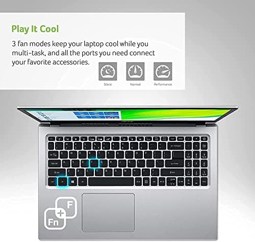 Acer Aspire 5 15.6 FHD Dizüstü Bilgisayar, 11. Intel Core i3-1115G4 (4.1 GHz'e kadar), 8GB RAM 128GB SSD, WiFi 6 USB-A & C Webcam
