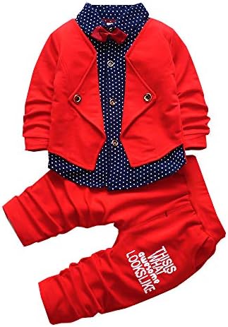 HZXVıc 2 adet Erkek Bebek Elbise Giysileri Yürümeye Başlayan Kıyafetler Bebek Smokin resmi takım elbiseler Çocuklar ıçin Uzun