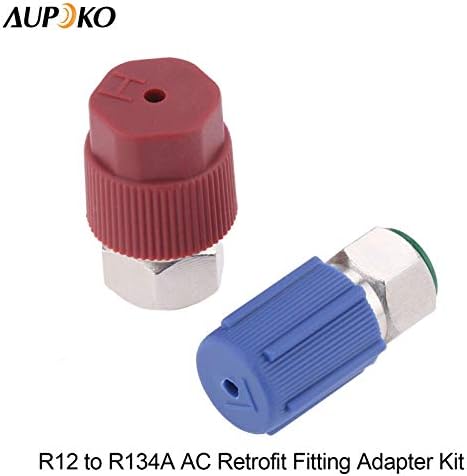 Aupoko R12 için R134 Yüksek / Düşük AC Uydurma Port Güçlendirme Dönüşüm ve R12 için R134A AC Güçlendirme Uydurma Adaptör Kiti,